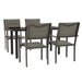 5 Piece Garden Dining Set Black Steel and Textilene Txbbiaa