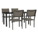 5 Piece Garden Dining Set Black Steel and Textilene Txbbial