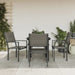 5 Piece Garden Dining Set Black Steel and Textilene Txbbiat