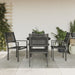 5 Piece Garden Dining Set Black Steel and Textilene Txbbiok