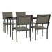 5 Piece Garden Dining Set Black Steel and Textilene Txbbitl