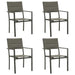 5 Piece Garden Dining Set Black Steel and Textilene Txbbitl