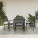 5 Piece Garden Dining Set Black Steel and Textilene Txbbixi