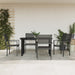 5 Piece Garden Dining Set Black Steel and Textilene Txbbixn