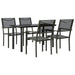 5 Piece Garden Dining Set Black Steel and Textilene Txbbixn