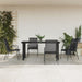 5 Piece Garden Dining Set Black Steel and Textilene Txbblka