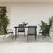 5 Piece Garden Dining Set Black Steel and Textilene Txbblna