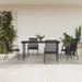 5 Piece Garden Dining Set Black Steel and Textilene Txbblnl