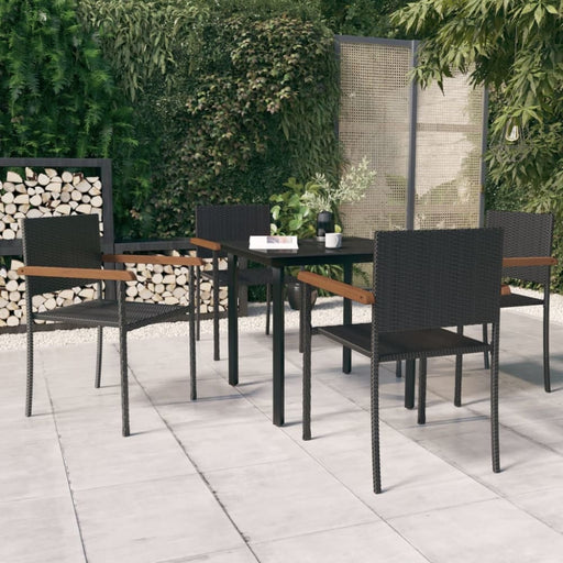 5 Piece Garden Dining Set Black Tbkkaoa