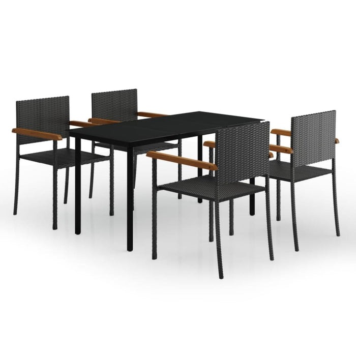 5 Piece Garden Dining Set Black Tbkkaop