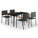 5 Piece Garden Dining Set Black Tbkkaop