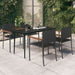 5 Piece Garden Dining Set Black Tbkkaxo
