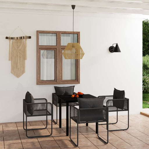 5 Piece Garden Dining Set Black Tbkkbin