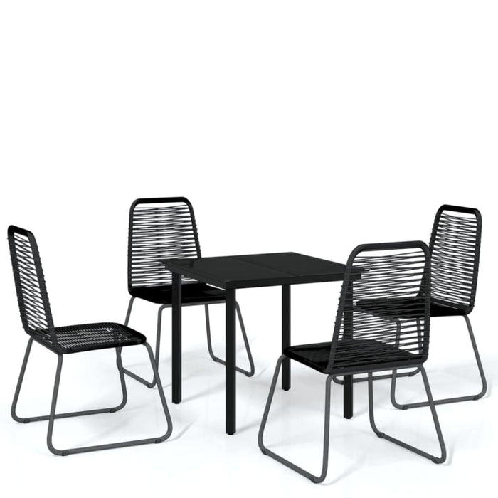 5 Piece Garden Dining Set Black Tbkkbkb