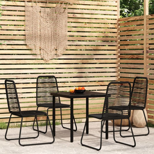 5 Piece Garden Dining Set Black Tbkkbkb