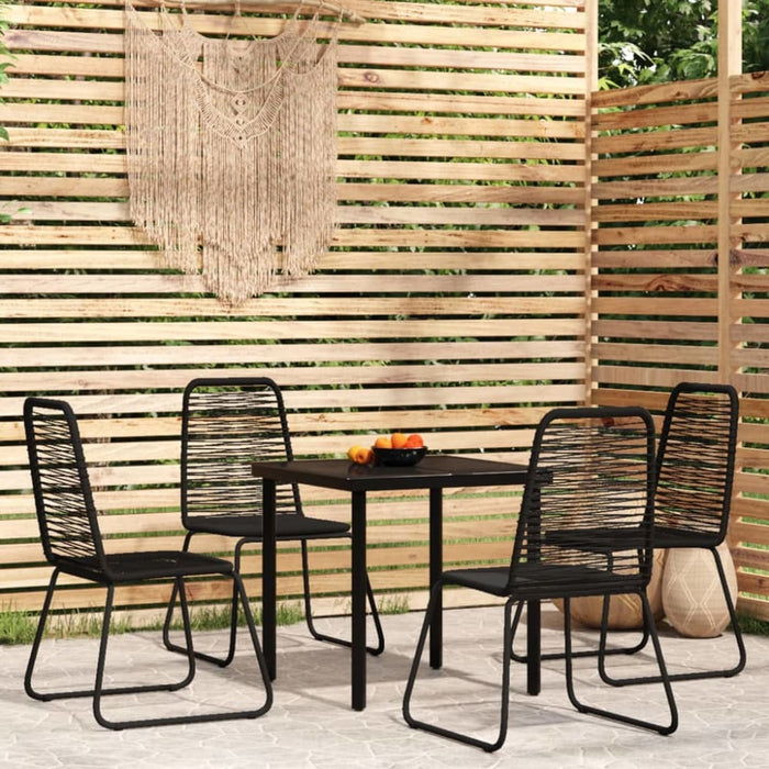 5 Piece Garden Dining Set Black Tbkkbkb