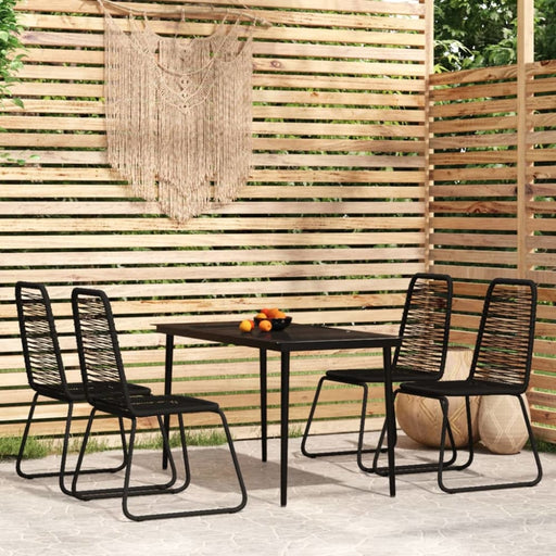 5 Piece Garden Dining Set Black Tbkkbki