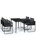 5 Piece Garden Dining Set Black Tbkkbnp
