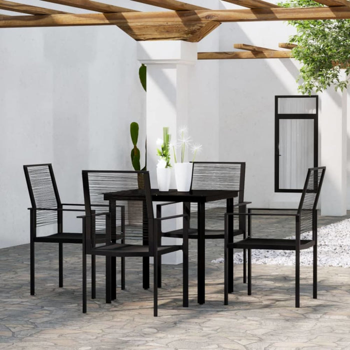 5 Piece Garden Dining Set Black Tbkkokn