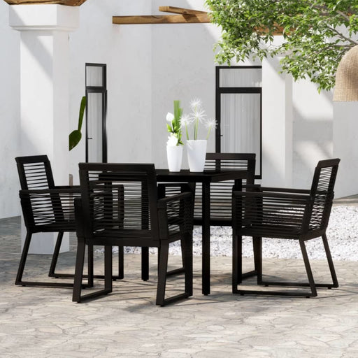 5 Piece Garden Dining Set Black Tbkkopb