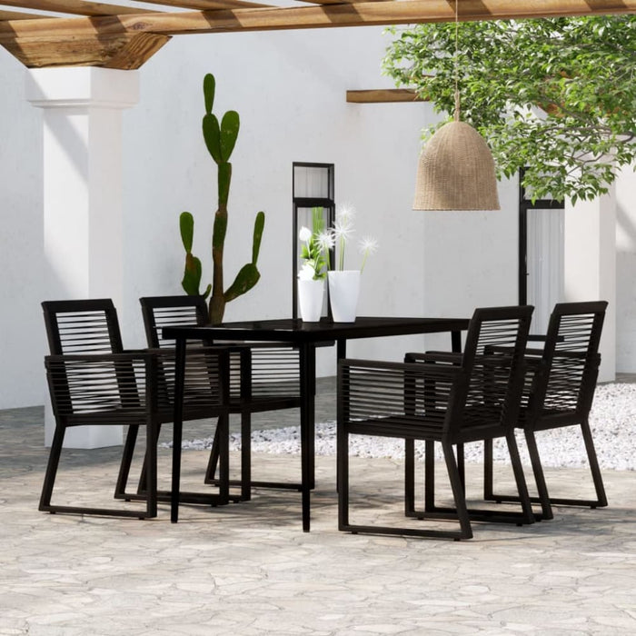 5 Piece Garden Dining Set Black Tbkkopi