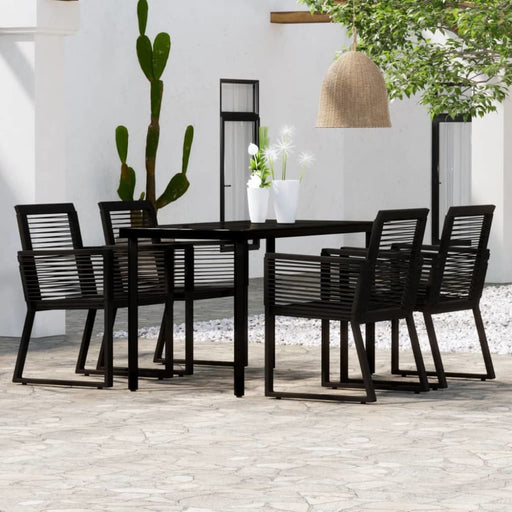 5 Piece Garden Dining Set Black Tbkkopo