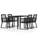 5 Piece Garden Dining Set Black Tbkkopo