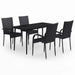 5 Piece Garden Dining Set Black Tbkktki