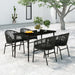 5 Piece Garden Dining Set Black Tbkkxao