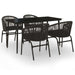 5 Piece Garden Dining Set Black Tbkkxao