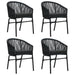 5 Piece Garden Dining Set Black Tbkkxao