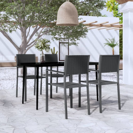 5 Piece Garden Dining Set Black Tbkkxii
