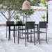 5 Piece Garden Dining Set Black Tbkkxii
