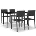 5 Piece Garden Dining Set Black Tbkkxii