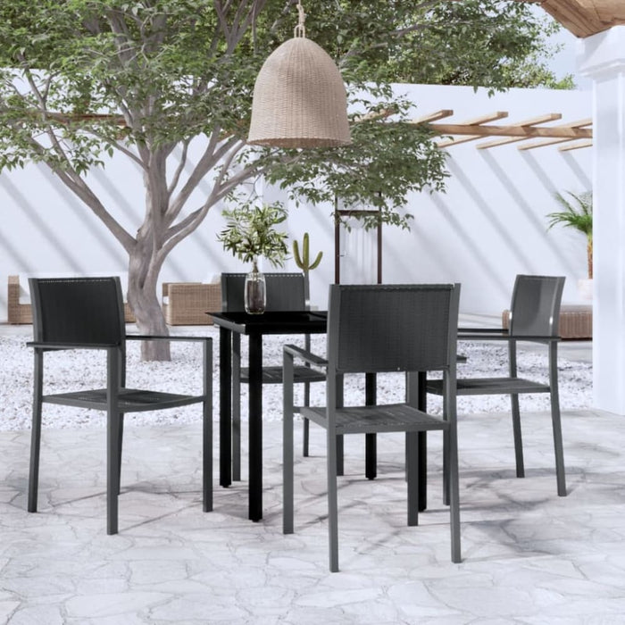 5 Piece Garden Dining Set Black Tbkkxla