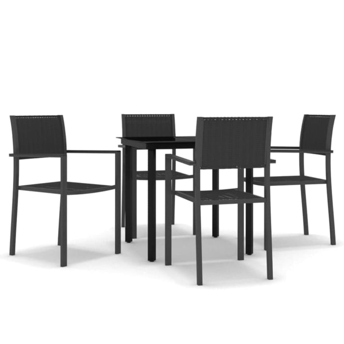 5 Piece Garden Dining Set Black Tbkkxla