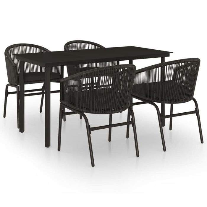 5 Piece Garden Dining Set Black Tbkkxxt