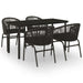 5 Piece Garden Dining Set Black Tbkkxxt