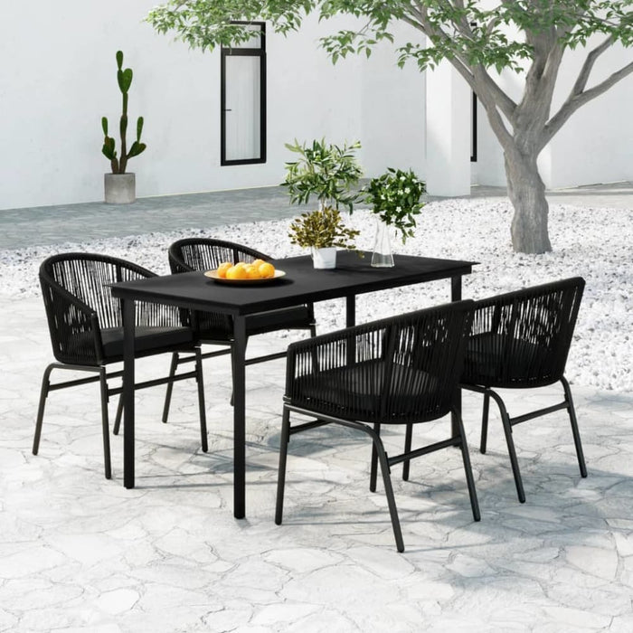 5 Piece Garden Dining Set Black Tbkkxxt