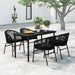 5 Piece Garden Dining Set Black Tbkkxxt
