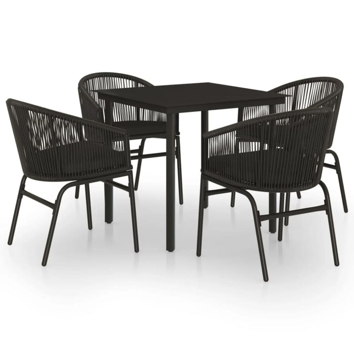 5 Piece Garden Dining Set Black Tbkkxxx