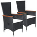 5 Piece Garden Dining Set Black Tblnilb