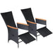 5 Piece Garden Dining Set Black Tblnilb