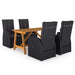 5 Piece Garden Dining Set Black Tblniln