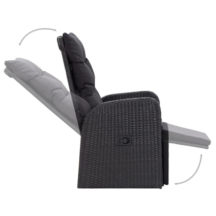 5 Piece Garden Dining Set Black Tblniln