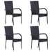5 Piece Garden Dining Set Black Tblnipb