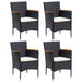 5 Piece Garden Dining Set Black Tblnitk