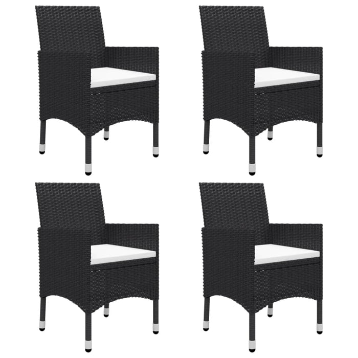 5 Piece Garden Dining Set Black Tblnitp
