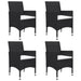 5 Piece Garden Dining Set Black Tblnitp