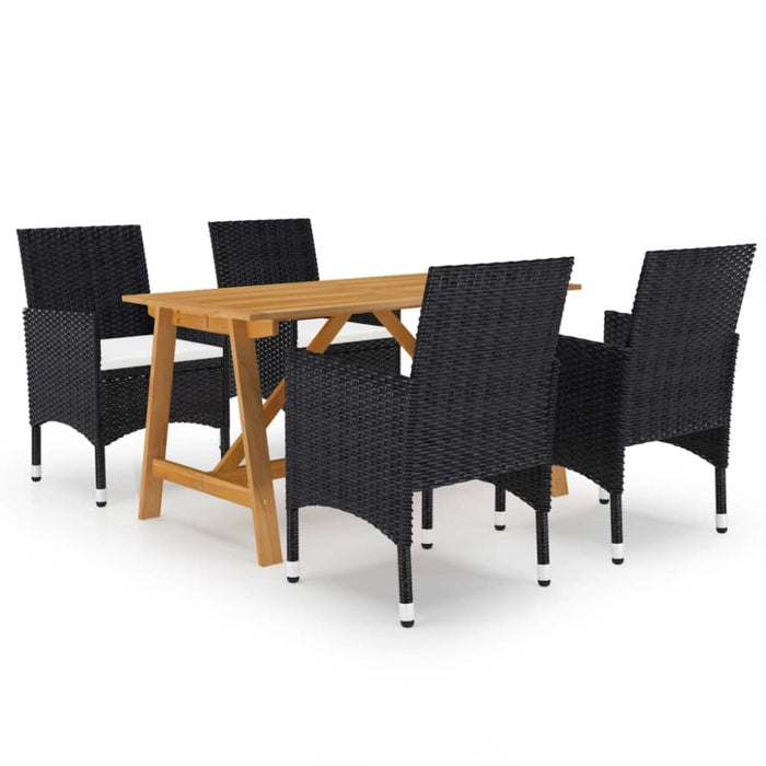 5 Piece Garden Dining Set Black Tblnitp